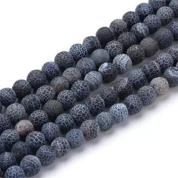 15 дюймов Мода 4/6/8/10 мм Матовый Выветренный Агат Круглый DIY бусина для изготовления браслетов ювелирных изделий 4mm about 91pcs