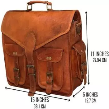 15-дюймовая кожаная сумка-мессенджер, чехол для ноутбука, офисный портфель, подарок для мужчин, потертая сумка через плечо для компьютера 15 x 4.5 x 11 inches коричневый