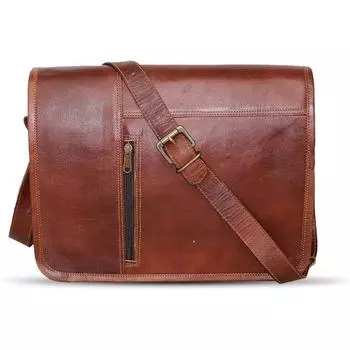 15-дюймовая кожаная сумка-мессенджер, чехол для ноутбука, офисный портфель, профессиональный подарок на выпускной для мужчин, потертая сумка через плечо для компьютера 11 x 15 x 5 in коричневый
