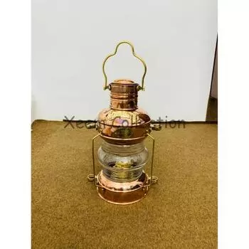 15-дюймовая масляная лампа с латунным и медным якорем, старинный морской фонарь для корабля, лодочный светильник, морской рождественский подарок
