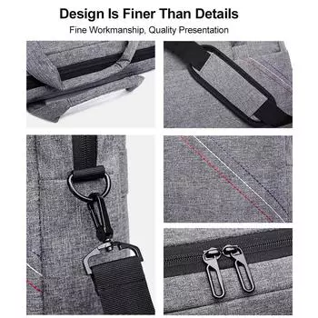 15-дюймовая сумка через плечо для ноутбука, многофункциональный компьютерный портфель, сумка-мессенджер для путешествий и бизнеса чёрный