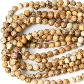 15-дюймовые бусины из яшмы с рисунком, полированные, круглые, свободные, для изготовления ювелирных изделий, 4/6/8/10 мм 6mm about 61Pcs