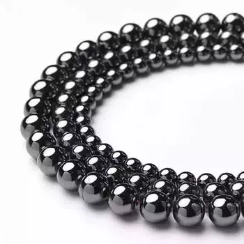 15-дюймовые черные гематитовые свободные бусины из натурального драгоценного камня, гладкие круглые бусины для изготовления ювелирных изделий 4mm about 91Pcs