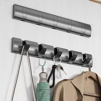 15-дюймовые держатели для одежды с 5 крючками, домашние стеллажи для хранения, современная настенная вешалка для одежды, ванная комната 5 Hooks серый