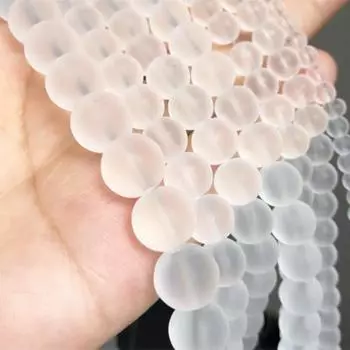 15-дюймовые матовые хрустальные бусины из натурального драгоценного камня, гладкие круглые бусины для изготовления ювелирных изделий, браслетов для женщин 4mm about 91pcs
