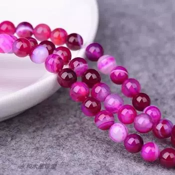 15-дюймовые натуральные красные полосатые агаты россыпью бусины драгоценный камень гладкие круглые бусины для изготовления ювелирных изделий 4/6/8/10 мм 4mm about 91Pcs