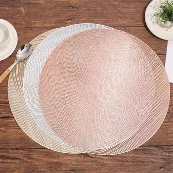 15-дюймовые новые 3-цветные коврики из ПВХ с узором струящегося песка в скандинавском стиле, коврики для еды из ПВХ, теплоизоляционные противоскользящие коврики для обеденного стола для дома и гостиницы