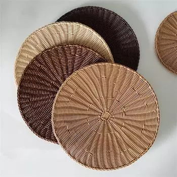 15-дюймовые современные простые пластиковые тканые коврики для еды, домашняя кухня, моющаяся тарелка, коврик для обеденного стола, аксессуары для украшения