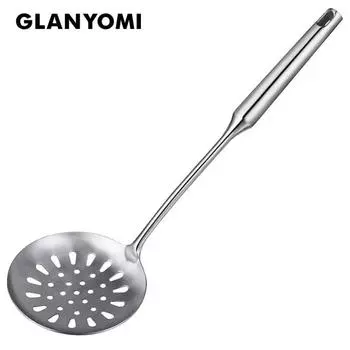 15-дюймовый ковш-шумовка из нержавеющей стали, шумовка для приготовления пищи, слива и жарки на кухне