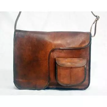15-дюймовый кожаный портфель, сумка-мессенджер, сумка через плечо для компьютера, сумка через плечо 11 x 15 x 4 in коричневый