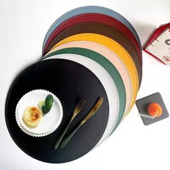 15-дюймовый круглый легкий роскошный коврик для обеда, чистый цвет, бытовой коврик для еды в западном стиле, водонепроницаемый, маслянистый, теплоизоляционный, противоожоговый коврик