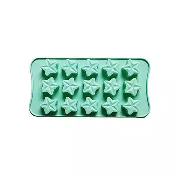 15-гнездная пятиконечная звезда силиконовая форма для шоколада желе помадка рождественские конфеты DIY форма для льда кубики торта украшения формы для выпечки зелёный