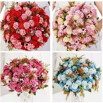 15 головок цветка, шелковая гортензия, искусственный букет цветов, сделай сам, украшение для дома, свадьбы, вечеринки, искусственный цветок розовый