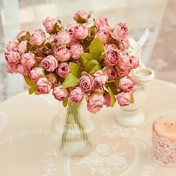 15 головок шикарной искусственной розы, тонкая работа, вечное мастерство своими руками