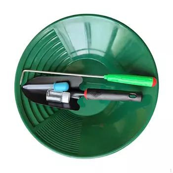 15 inch Gold Panning Pan Collection Tool Beginners Outdoor Portable Surging Waters зелёный