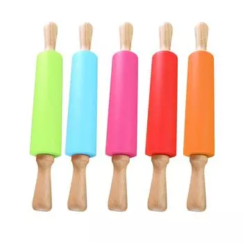 15-дюймовая деревянная силиконовая скалка для торта, пиццы, лапши, пельменей, выпечки, кулинарных инструментов