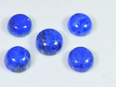 15 карат натуральный голубой лазурит круглый кабошон драгоценный камень россыпью 5 шт. лот 9X9 мм RQ-1841