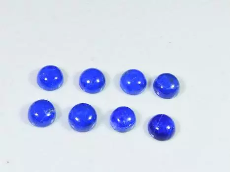 15 карат натуральный голубой лазурит круглый кабошон драгоценный камень россыпью 8 шт. лот 7X7 мм RQ-1880