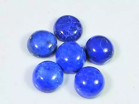 15 карат натуральный голубой лазурит круглый кабошон драгоценный камень россыпью 6 шт. лот 8X8 мм RQ-1866