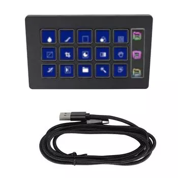 15 клавиш Визуальная клавиатура Макро Клавиатура для Stream Deck Управление одной клавишей ЖК-Клавиатура для пользователя