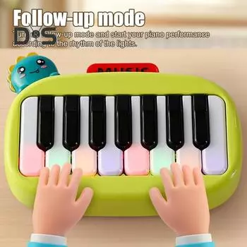 15-клавишное карманное пианино, мини-электронное пианино с подсвечивающимися клавишами для детей, портативный музыкальный инструмент, детская игрушка для раннего развития розовый