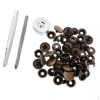 15 комплектов кнопок для ремонта кожаных украшений + инструмент для установки, 15 мм
