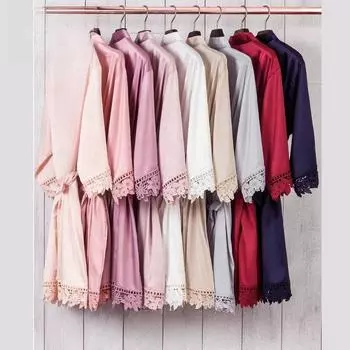 15 кружевных халатов: Утренние, свадебные и ночные рубашки для подружек невесты из атласа с матовой отделкой Plus Size