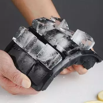 15 квадратных форм для кубиков льда с силиконовыми легкосъемными формами для мороженого, домашнего приготовления, летних напитков, охлаждения, кухонных и барных принадлежностей чёрный
