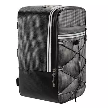 15 л сумка для багажа на заднее сиденье велосипеда со светоотражающими полосами и молнией сумка для багажника велосипеда из полиуретана с несколькими карманами и эластичным ремнем для путешествий на открытом воздухе