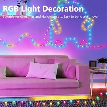 15 м 100 светодиодов USB Dream Color Light String Smart BT RGBIC LED String красочная рождественская гирлянда для дня рождения, вечеринки, декора, сказочных огней