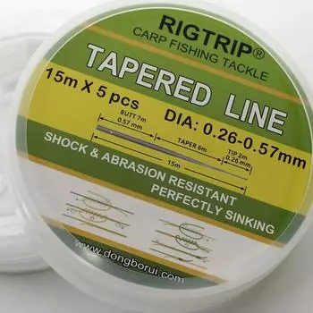 15 м * 5 шт. леска для ловли карпа, конические шок-лидеры, монофильная нейлоновая леска, дальность заброса, крючок для рыбных аксессуаров