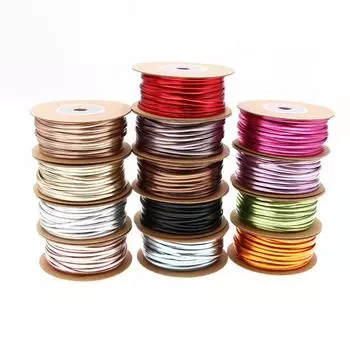 15 м/рулон, однотонная веревка из искусственной кожи, ширина 2 мм, блестящая плетеная веревка, материал для рукоделия, швейная лента, принадлежности для ручной работы