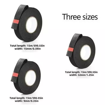 15 метров черной трехслойной ленты из флиса, высокотемпературная автомобильная лента для жгутов проводов, изоляционная электрическая лента