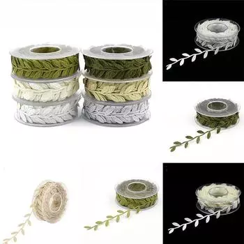 15 метров/рулон ленты для поделок, рождественские свадебные декоративные ленты «сделай сам», ручная работа, лента в виде листьев, подарки, упаковочные материалы для карт зелёный
