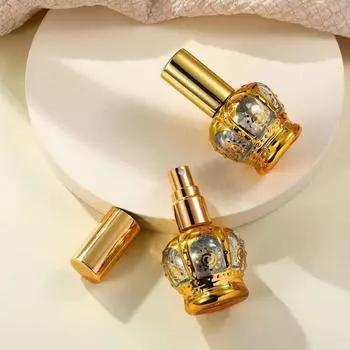 15 мл флакон с эфирным маслом в форме золотой короны, флакон для духов, портативный дорожный гальванический вырез, стеклянная пустая бутылка Roller Bottle