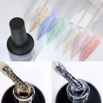 15 мл фольгированного верхнего слоя гель-лака Soak Off Gold Silver Glitter Top Gellak