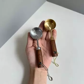 15 мл нержавеющая сталь мерная ложка с плоским дном подвесная мерная кружка нержавеющая с деревянной ручкой кухонные инструменты для измерения кофе серебряный