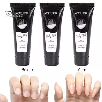 15 мл поли-клей для наращивания, зубная паста, гель, бумага для самостоятельного контроля длины, без поддержки, кристаллический гель, высокая вязкость, прочность, 8 доступных цветов, клей для ногтей A