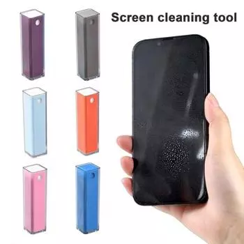 15 мл распылитель для чистки экрана Салфетка из микрофибры Чистка без разводов Очиститель экрана для телефонов Планшеты Ноутбуки 15ml розовый