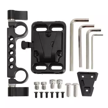 15 мм рельс V-образная пластина для крепления батареи алюминиевый сплав V-образная пластина для крепления батареи с M3 M4 1/4 3/8 дюйма