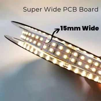 15 мм супер широкая светодиодная лента двухрядная высокая яркость 480 светодиодов SMD2835 линия украшения салона автомобиля гибкая лента лента свет DC12V 1m
