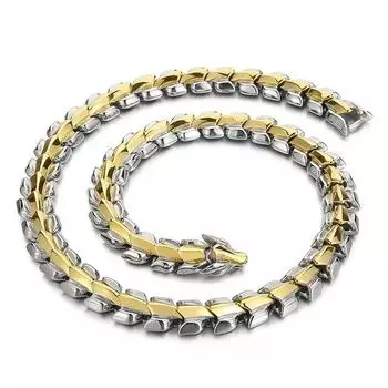 15 мм трендовая цепочка викингов, полированный волк, скелет, аксессуар, звено, мужское ожерелье в стиле панк, модные ювелирные изделия 60cm