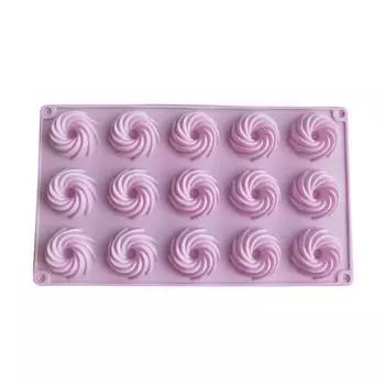 15 отверстий спиральная форма силиконовая форма для торта мусс десерт выпечка шоколад пончики формы для выпечки кондитерские изделия форма для выпечки фиолетовый