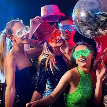 15 пар светодиодов «Неоновая вечеринка», светящиеся в очках, темные яркие цвета, очки с затвором, мигающие