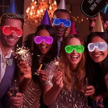 15 пар светодиодных неоновых очков для вечеринок, светящиеся в темноте, яркие цвета, светодиодные очки с затвором, мигающие очки, подарки на день рождения для детей и взрослых 15pcs