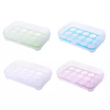 № 15. Пластиковая полка для хранения яиц с сетчатым отделением и крышкой-диспенсером, органайзер для холодильника. зелёный