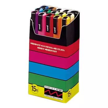 15 Posca Paint Markers, 3M Fine Posca Markers of Acrylic Paint Penswith Reversible Tips | Posca Pens for Art Supplies, Fabric Paint, Fabric Markers, P