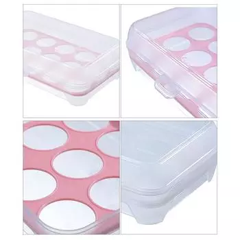 15 ячеек Ящик для хранения яиц Ящик для яиц ПП чехол Лоток для яиц с крышкой Ящик розовый