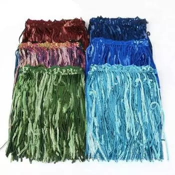 15 ярдов 17 см пайетки кисточка кружевная отделка блестящая бахрома лента декор для латиноамериканских шоу платье одежда ремесла швейные принадлежности