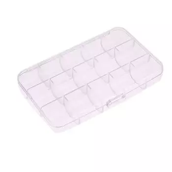 15 сеток прозрачный пластиковый ящик для хранения ногтей пустой контейнер стразы бусины органайзер чехол для ногтей one size